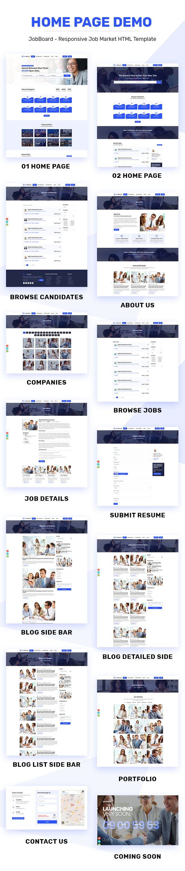Job Board: Job Portal | Job WebSite HTML Wireframe - 3